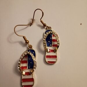 American Flag Flip Flop Earrings